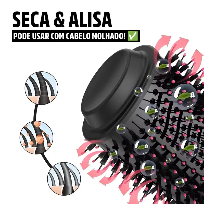 Escova Secadora Alisadora de Cabelo 4 em 1 LumiGlam Mega Certo
