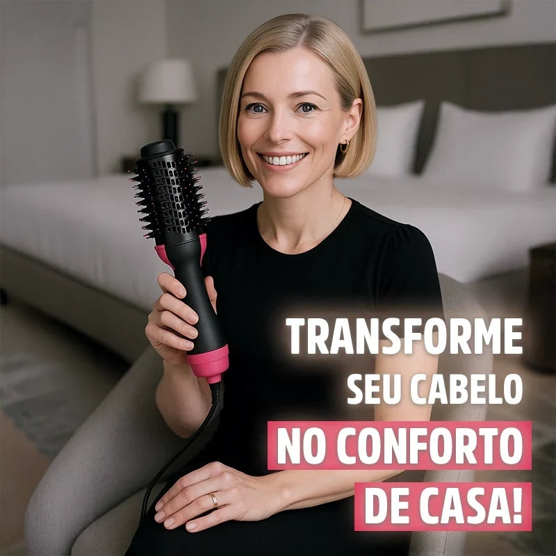 Escova Secadora Alisadora de Cabelo 4 em 1 LumiGlam Mega Certo