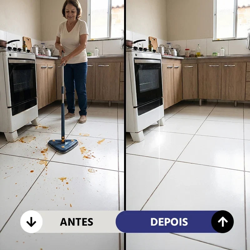 Esfregão Mop Triangular Giratório 360° TriMop Mega Certo