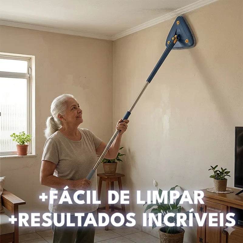 Esfregão Mop Triangular Giratório 360° TriMop Mega Certo