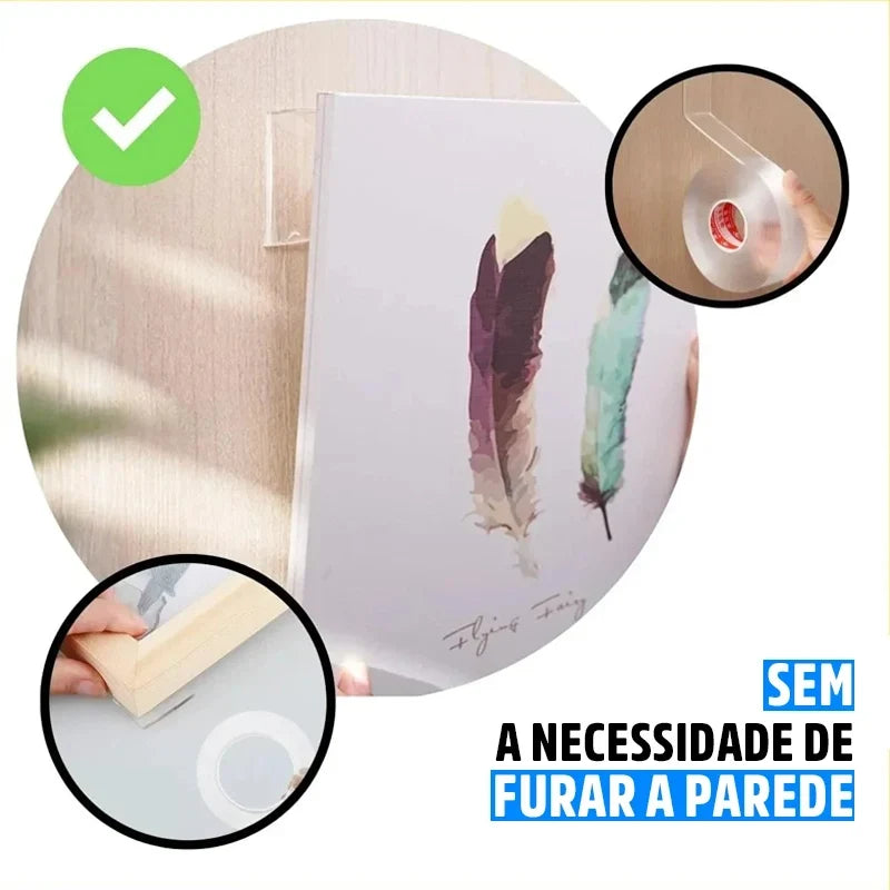 Fita Dupla Face Adesiva Transparente Resistente Gripo Mega Certo