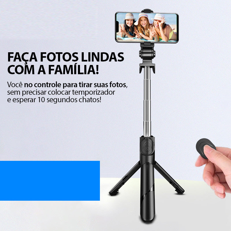 Tripé Bastão de Selfie 3 em 1 com Bluetooth Selfiegram Mega Certo