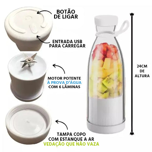 Garrafa Liquidificador Portátil PowerBlend Mega Certo