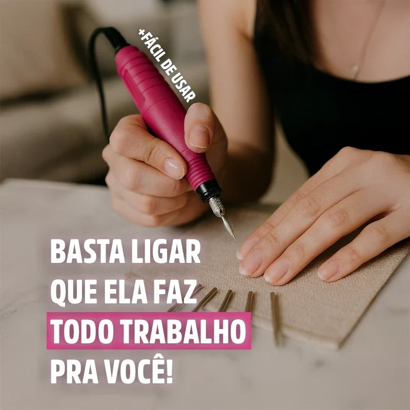 Lixa de Unha Elétrica Profissional Mega Certo Megapen 6 em 1 Bivolt