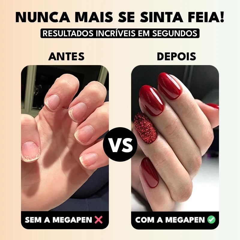 Lixa de Unha Elétrica Profissional Mega Certo Megapen 6 em 1 Bivolt
