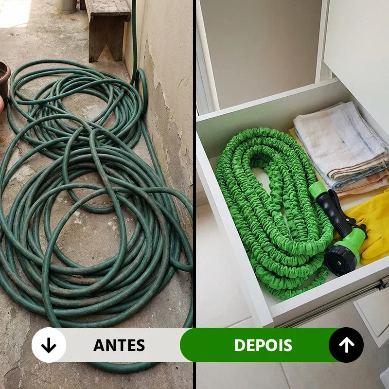 Mangueira Mágica Expansível 30 Metros com Bico Pulverizador Multiuso HidroFlex Mega Certo