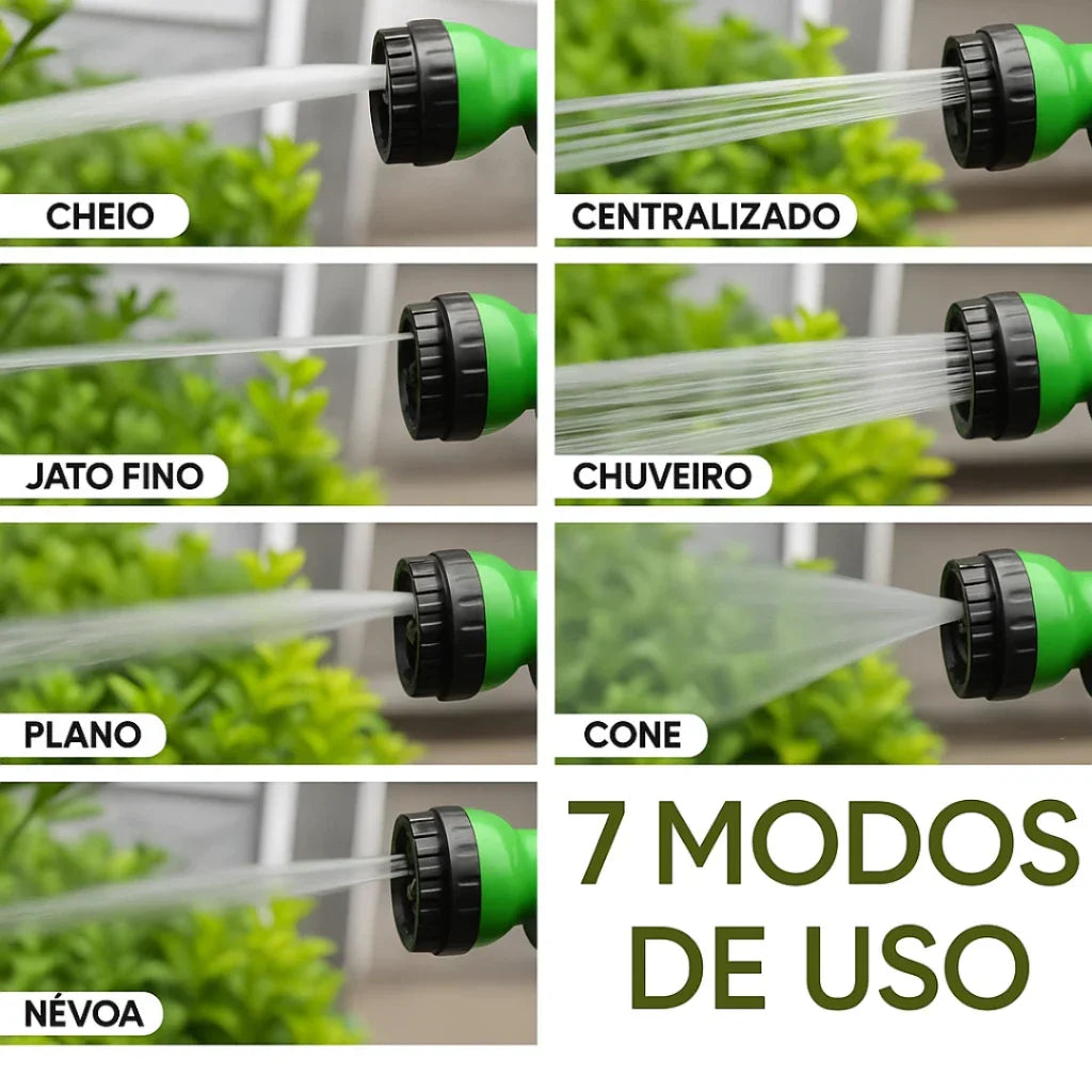 Mangueira Mágica Expansível 30 Metros com Bico Pulverizador Multiuso HidroFlex Mega Certo