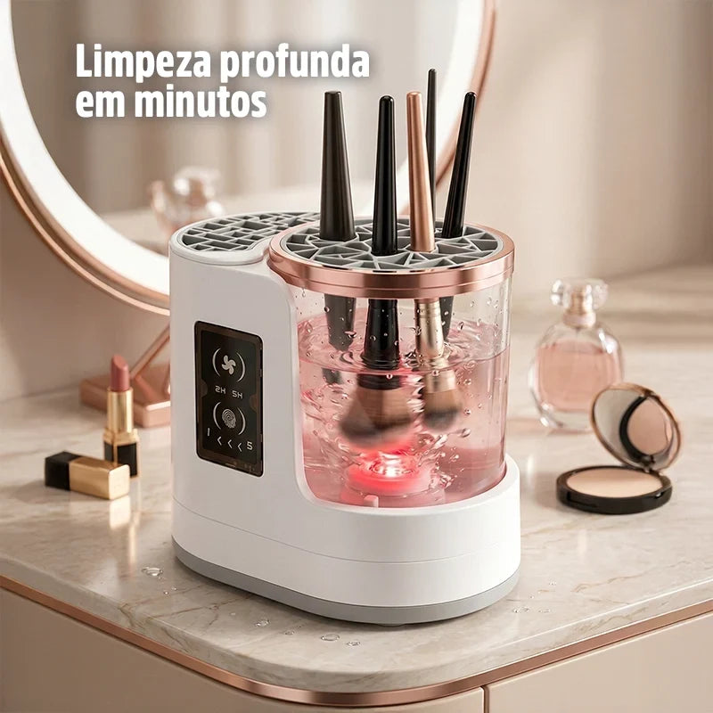 Máquina Elétrica Lava e Seca Pincéis de Maquiagem 3 em 1 Luvemi Mega Certo