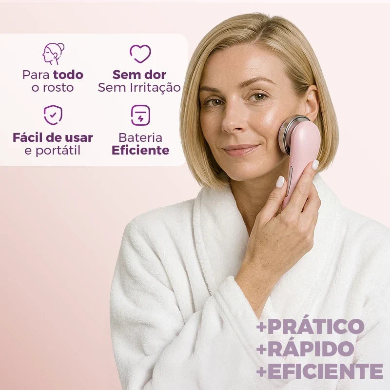Massageador Facial 4 em 1 Skincare LED Vibração Sônica Mega Certo