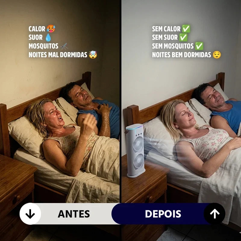 Mini Ar Condicionado Portátil Torre Dupla 3 Velocidades Climora Mega Certo