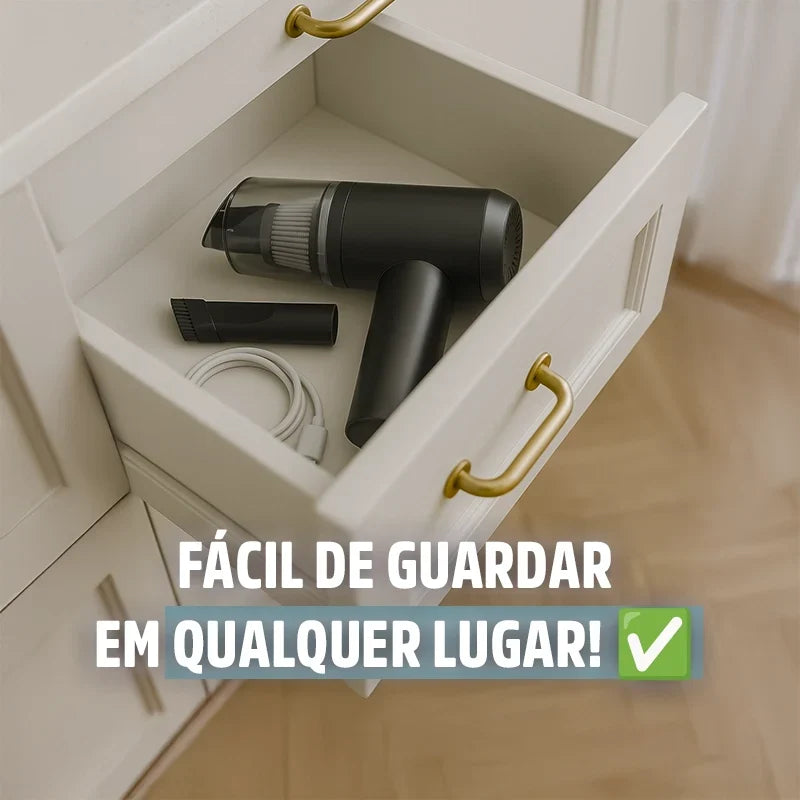 Mini Aspirador de Pó Portátil Recarregável PureVac Mega Certo