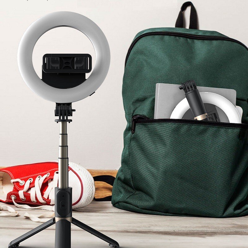 Suporte Ring Light Selfiegram 4 em 1 com Tripé e Bluetooth Mega Certo