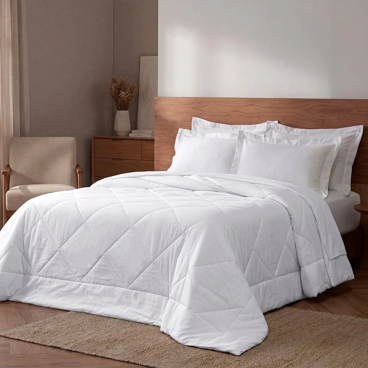 Edredom King Charme Sono Leve Appel Home Branco