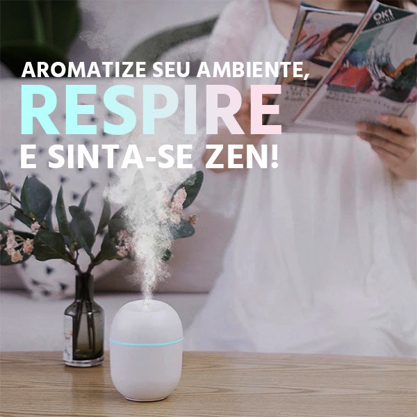 Umidificador de Ar Aromatizador Portátil USB com LED Mega Certo